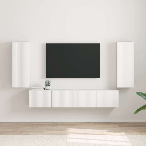vidaXL TV Vägghylla 2 pcs Vit 30 x 31 x 80 cm Konstruerat trä