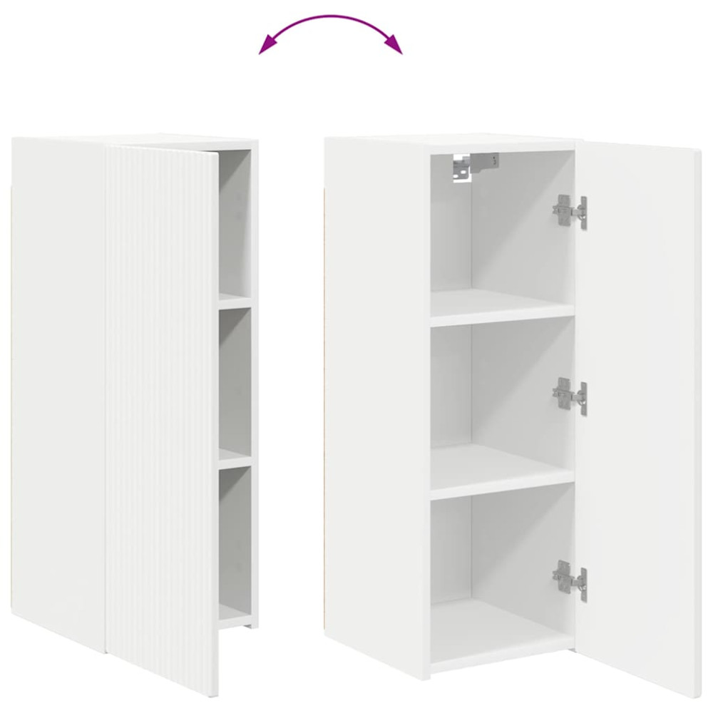 Produktbild för TV Vägghylla 2 pcs Vit 30 x 31 x 80 cm Konstruerat trä