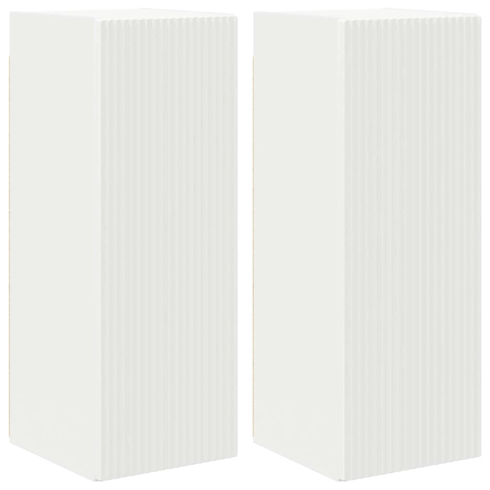 Produktbild för TV Vägghylla 2 pcs Vit 30 x 31 x 80 cm Konstruerat trä