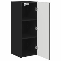 Produktbild för TV Vägghylla Väggmonterad Svart 30 x 31 x 80 cm Konstruerat trä