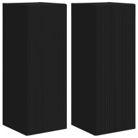 Produktbild för TV Vägghylla 2 pcs Svart 30 x 31 x 80 cm Konstruerat trä