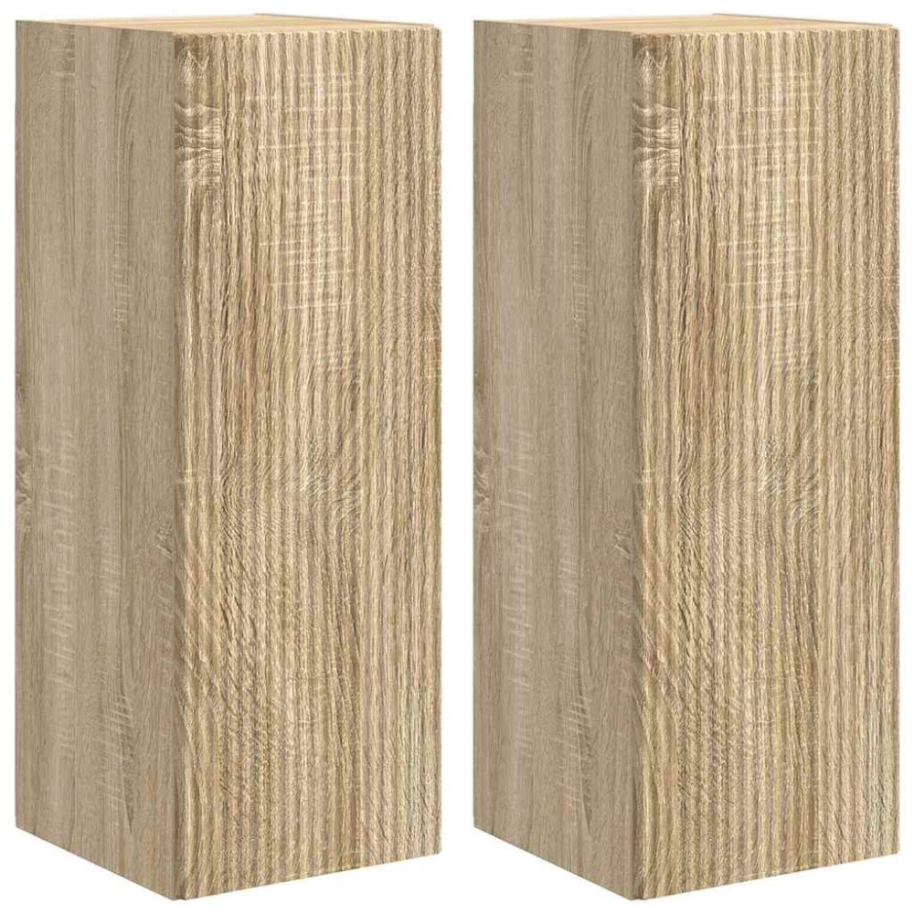 Produktbild för TV Vägghylla 2 pcs Sonoma 30 x 31 x 80 cm Konstruerat trä