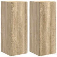 Produktbild för TV Vägghylla 2 pcs Sonoma 30 x 31 x 80 cm Konstruerat trä