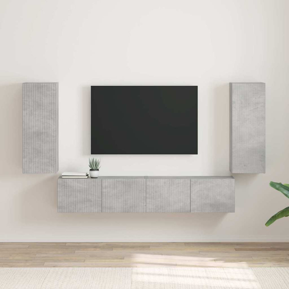 Produktbild för TV Vägghylla 2 pcs Betong 30 x 31 x 80 cm Konstruerat trä
