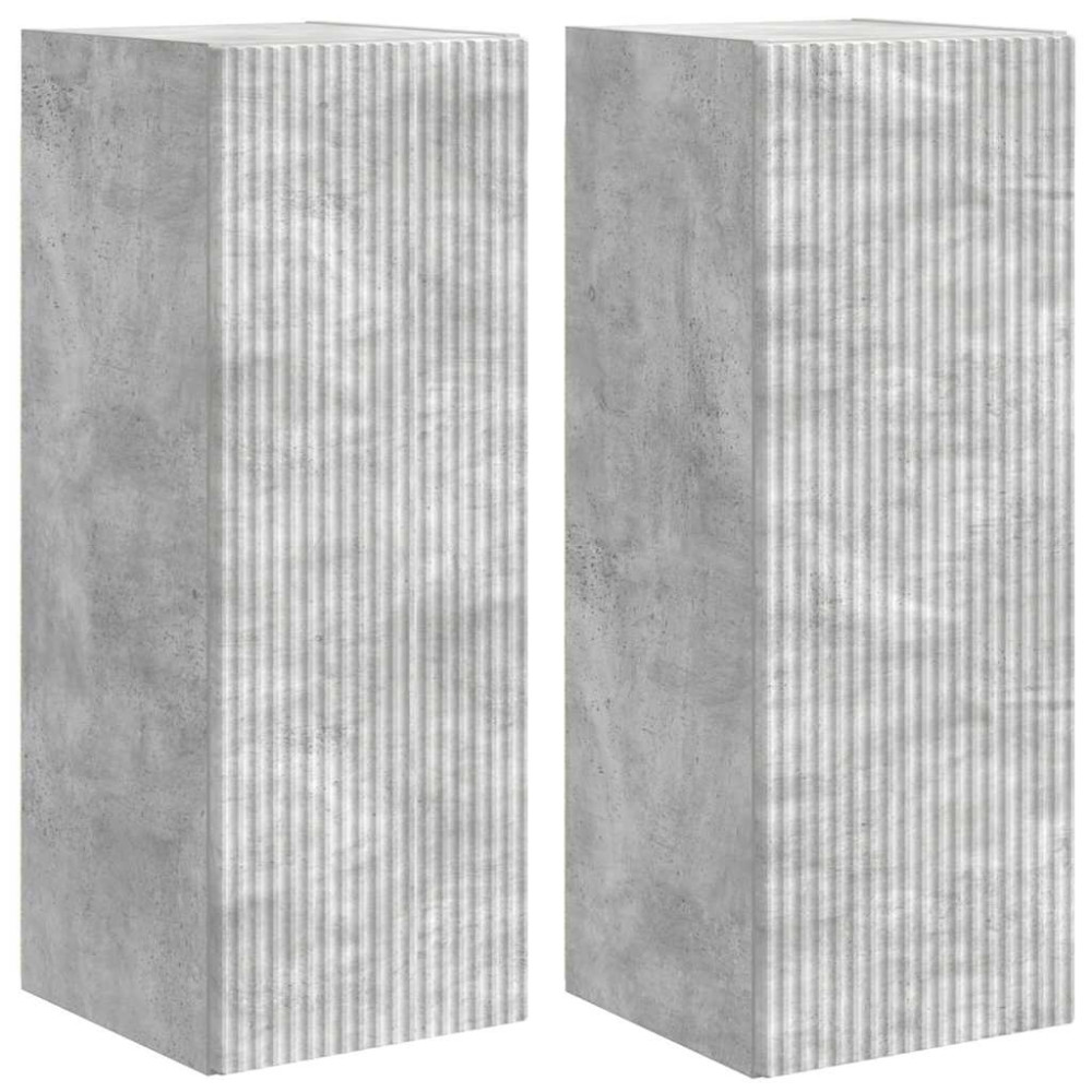 Produktbild för TV Vägghylla 2 pcs Betong 30 x 31 x 80 cm Konstruerat trä