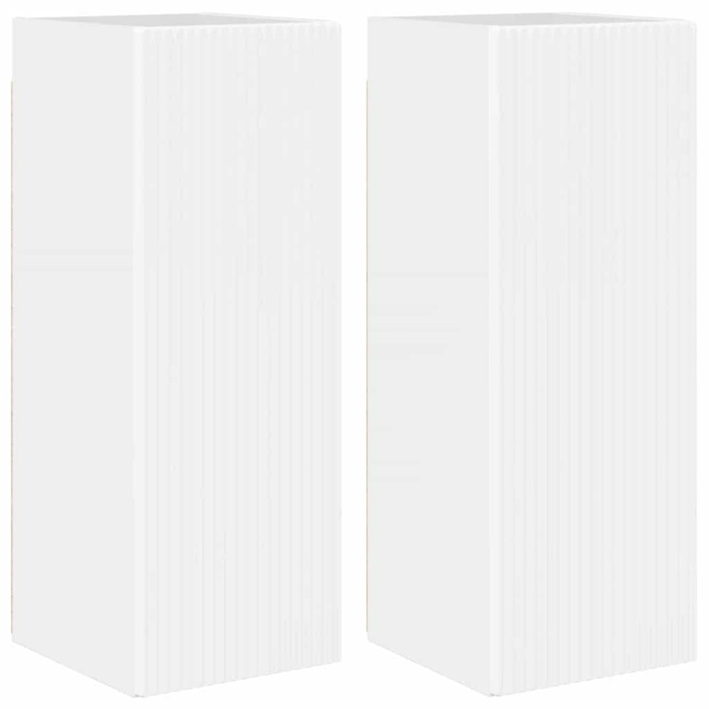 Produktbild för TV Vägghylla 2 pcs Glansig Vit 30 x 31 x 80 cm Konstruerat trä