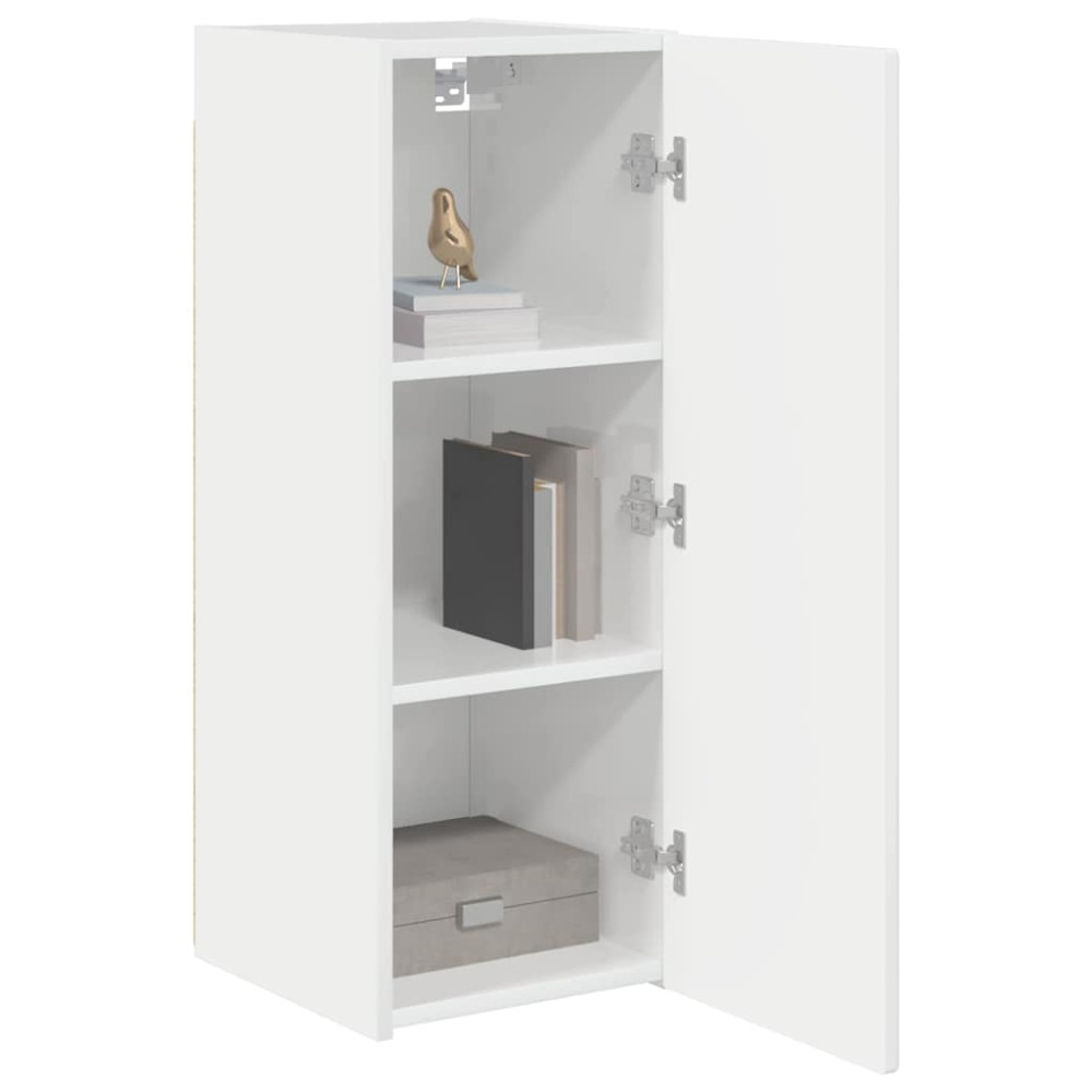 Produktbild för TV Vägghylla 2 pcs Glansig Vit 30 x 31 x 80 cm Konstruerat trä