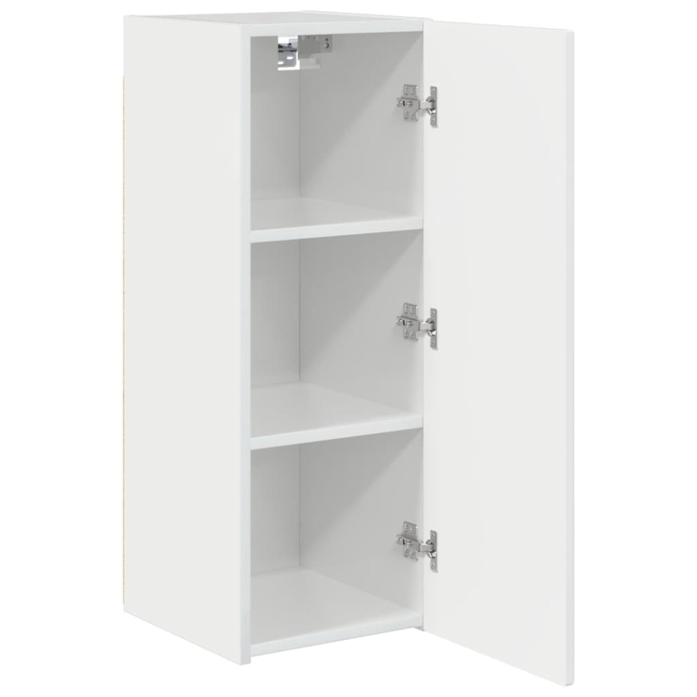 Produktbild för TV Vägghylla 2 pcs Glansig Vit 30 x 31 x 80 cm Konstruerat trä