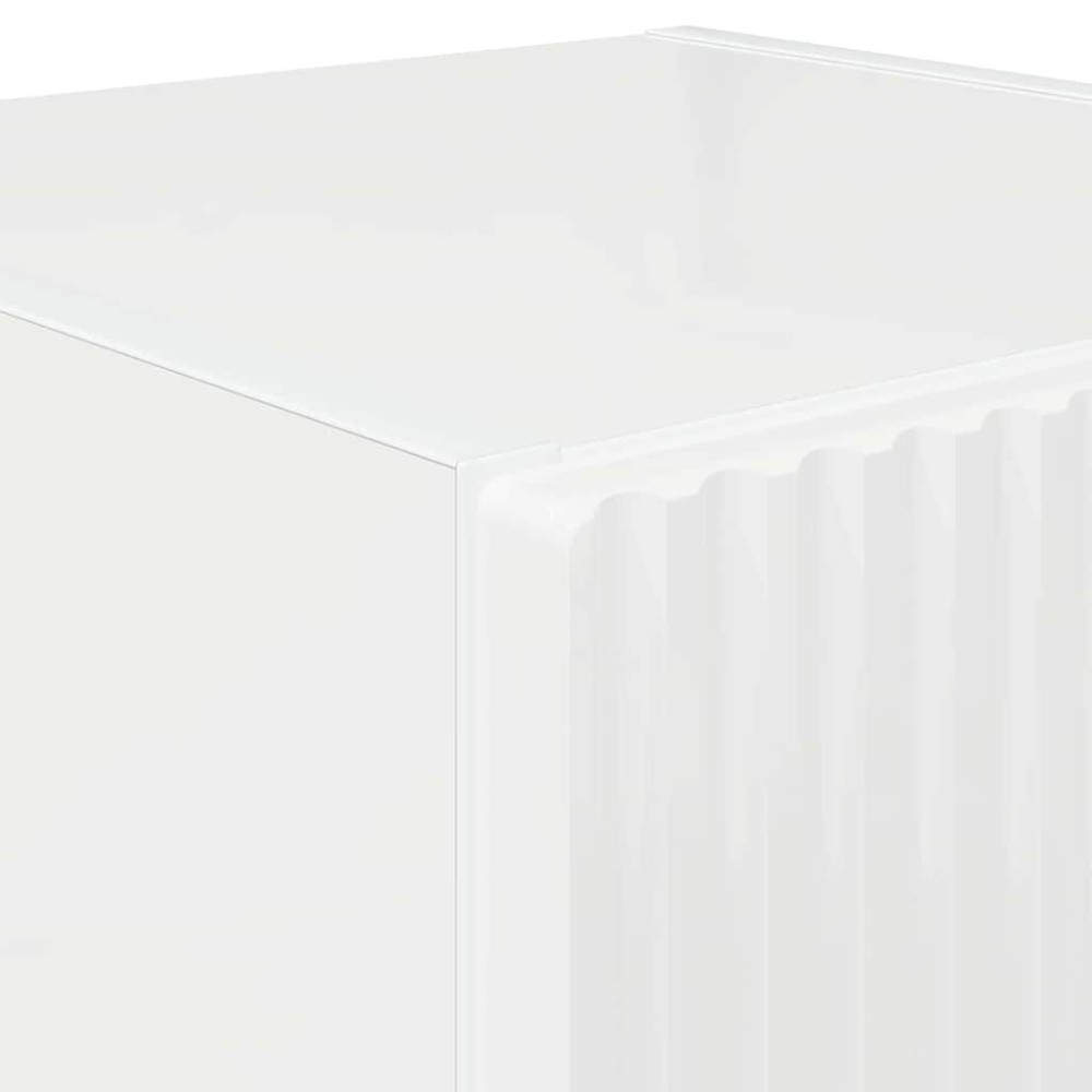 Produktbild för TV Vägghylla 2 pcs Glansig Vit 30 x 31 x 80 cm Konstruerat trä