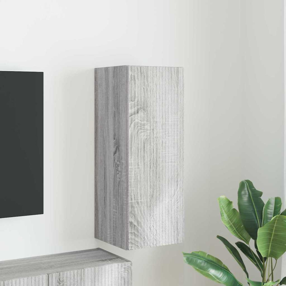 Produktbild för TV Vägghylla Grå Sonoma 30 x 31 x 80 cm Konstruerat trä