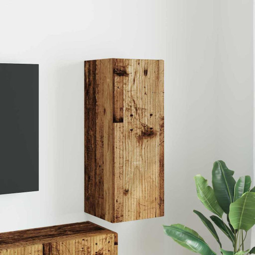 vidaXL TV Vägghylla Gammalt trä 30 x 31 x 80 cm Konstruerat trä