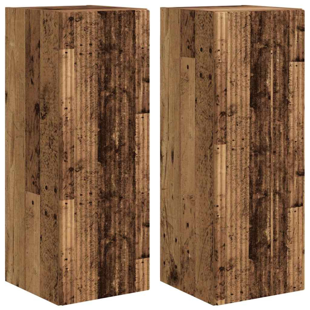 Produktbild för TV Vägghylla 2 pcs Gammalt trä 30 x 31 x 80 cm Konstruerat trä