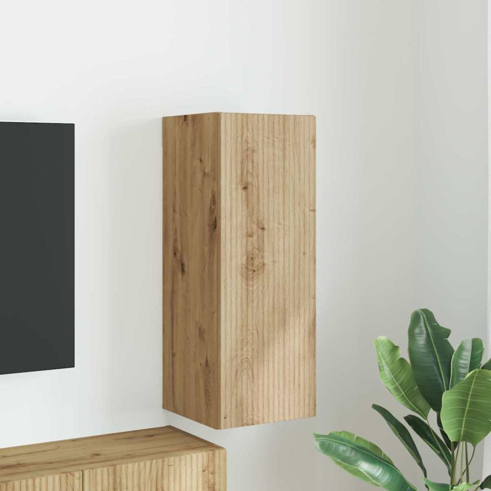 Produktbild för TV Vägghylla 30 x 31 x 80 cm Artisan Ek Konstruerat trä