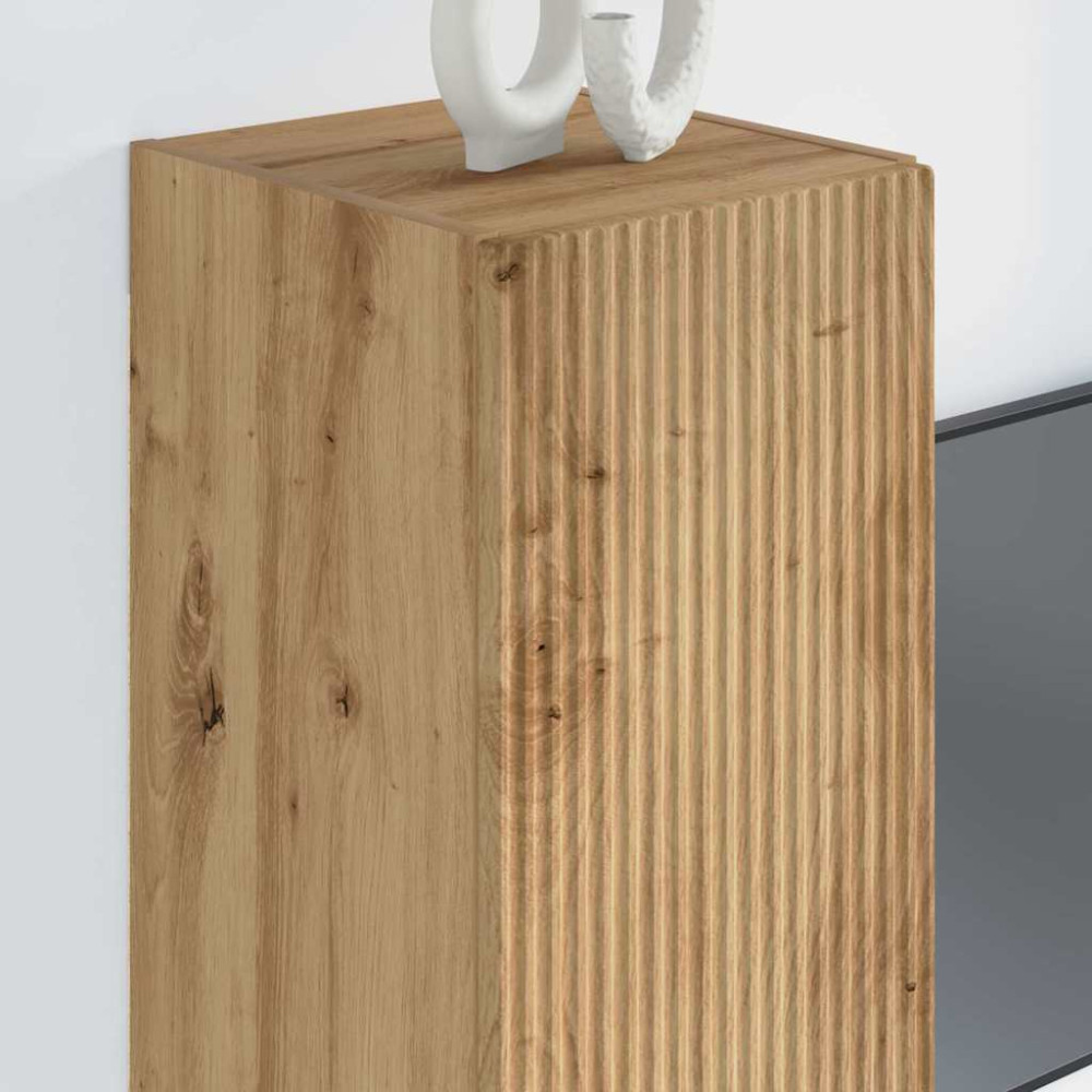 Produktbild för TV Vägghylla 30 x 31 x 80 cm Artisan Ek Konstruerat trä