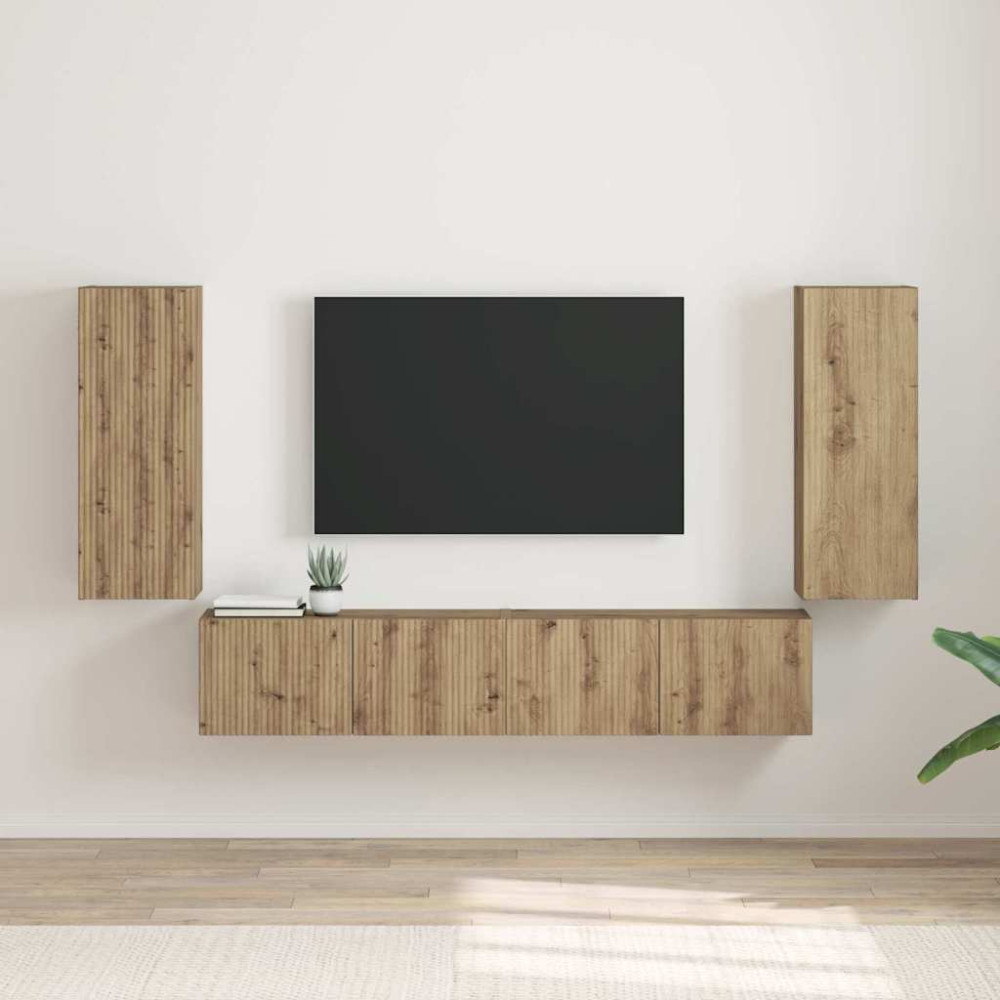 Produktbild för TV Vägghylla 2 pcs Artisan Ek Konstruerat trä