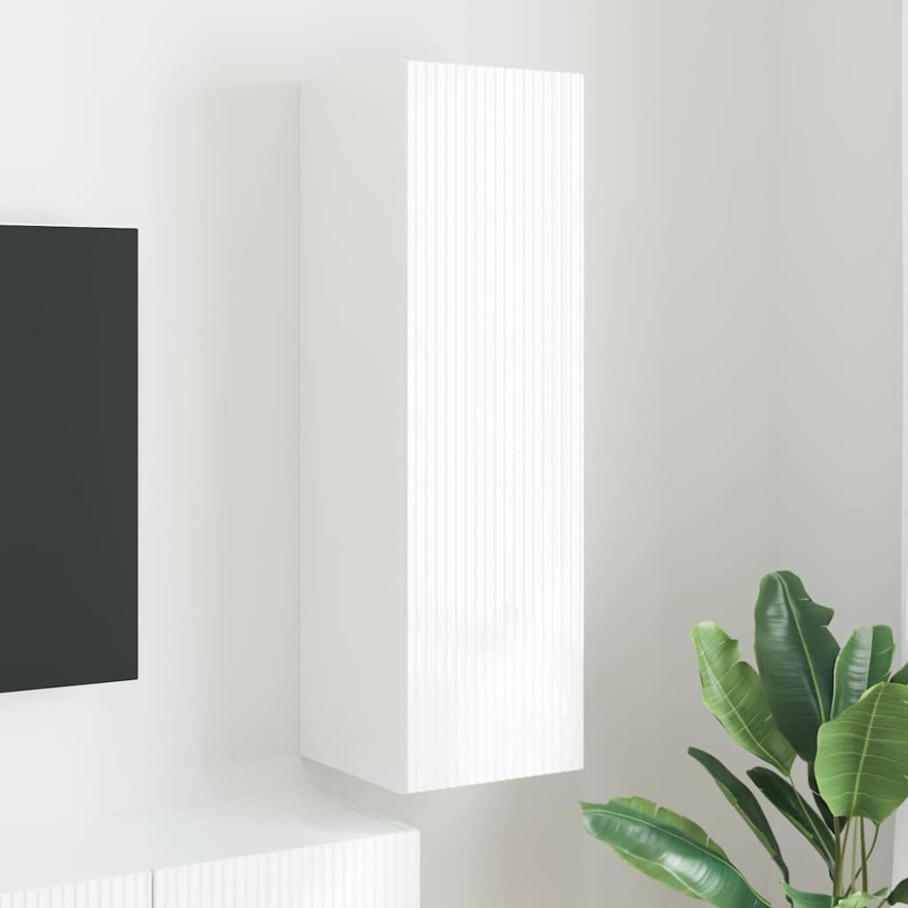 Produktbild för TV Vägghylla Väggmonterad Vit 30 x 31 x 100 cm Konstruerat trä