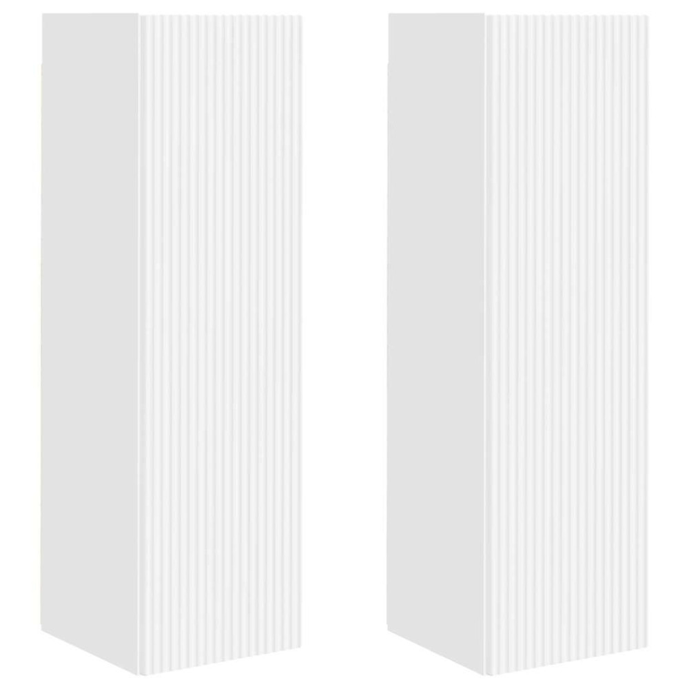 Produktbild för TV Vägghylla 2 pcs Vit 30 x 31 x 100 cm Konstruerat trä