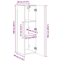 Produktbild för TV Vägghylla 2 pcs Svart 30 x 31 x 100 cm Konstruerat trä