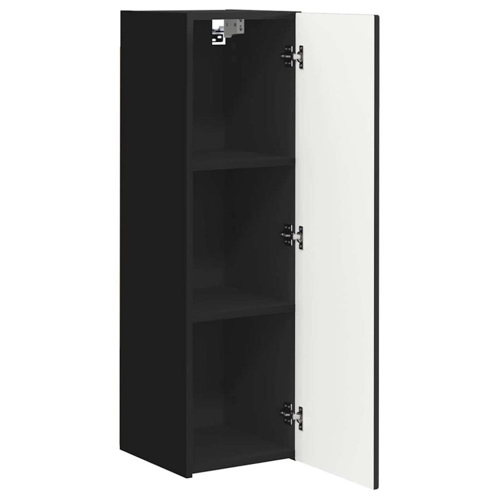 Produktbild för TV Vägghylla 2 pcs Svart 30 x 31 x 100 cm Konstruerat trä