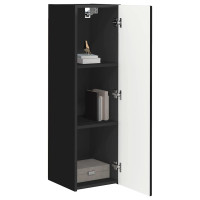 Produktbild för TV Vägghylla 2 pcs Svart 30 x 31 x 100 cm Konstruerat trä