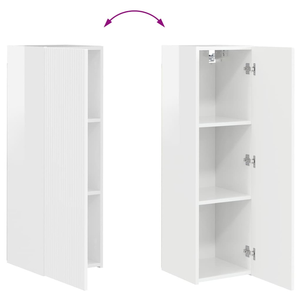 Produktbild för TV Vägghylla Glansig Vit 30 x 31 x 100 cm Konstruerat trä