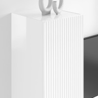Produktbild för TV Vägghylla Glansig Vit 30 x 31 x 100 cm Konstruerat trä