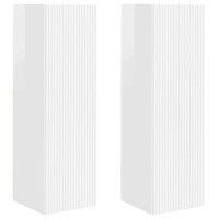 Produktbild för TV Vägghylla 2 pcs Glansig Vit 30 x 31 x 100 cm Konstruerat trä