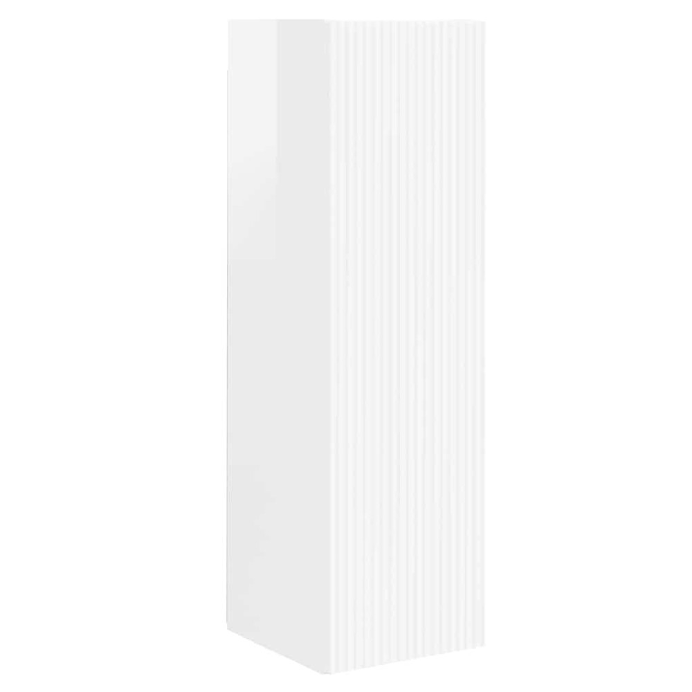 Produktbild för TV Vägghylla 2 pcs Glansig Vit 30 x 31 x 100 cm Konstruerat trä