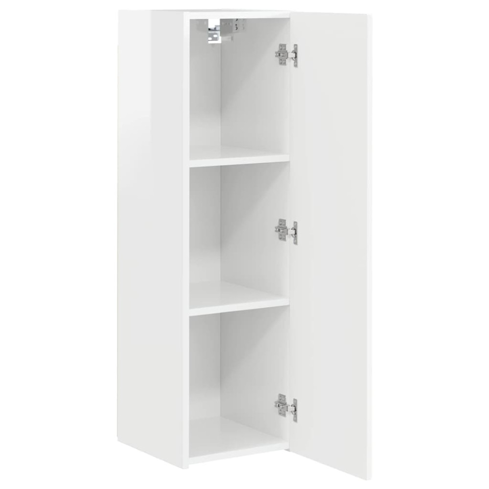 Produktbild för TV Vägghylla 2 pcs Glansig Vit 30 x 31 x 100 cm Konstruerat trä