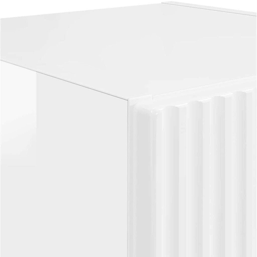 Produktbild för TV Vägghylla 2 pcs Glansig Vit 30 x 31 x 100 cm Konstruerat trä