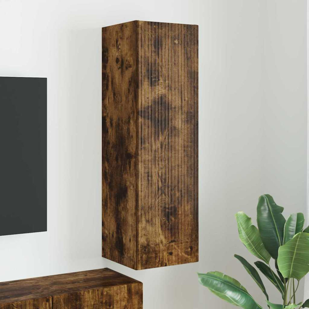 Produktbild för TV Vägghylla Rökt ek 30 x 31 x 100 cm Konstruerat trä
