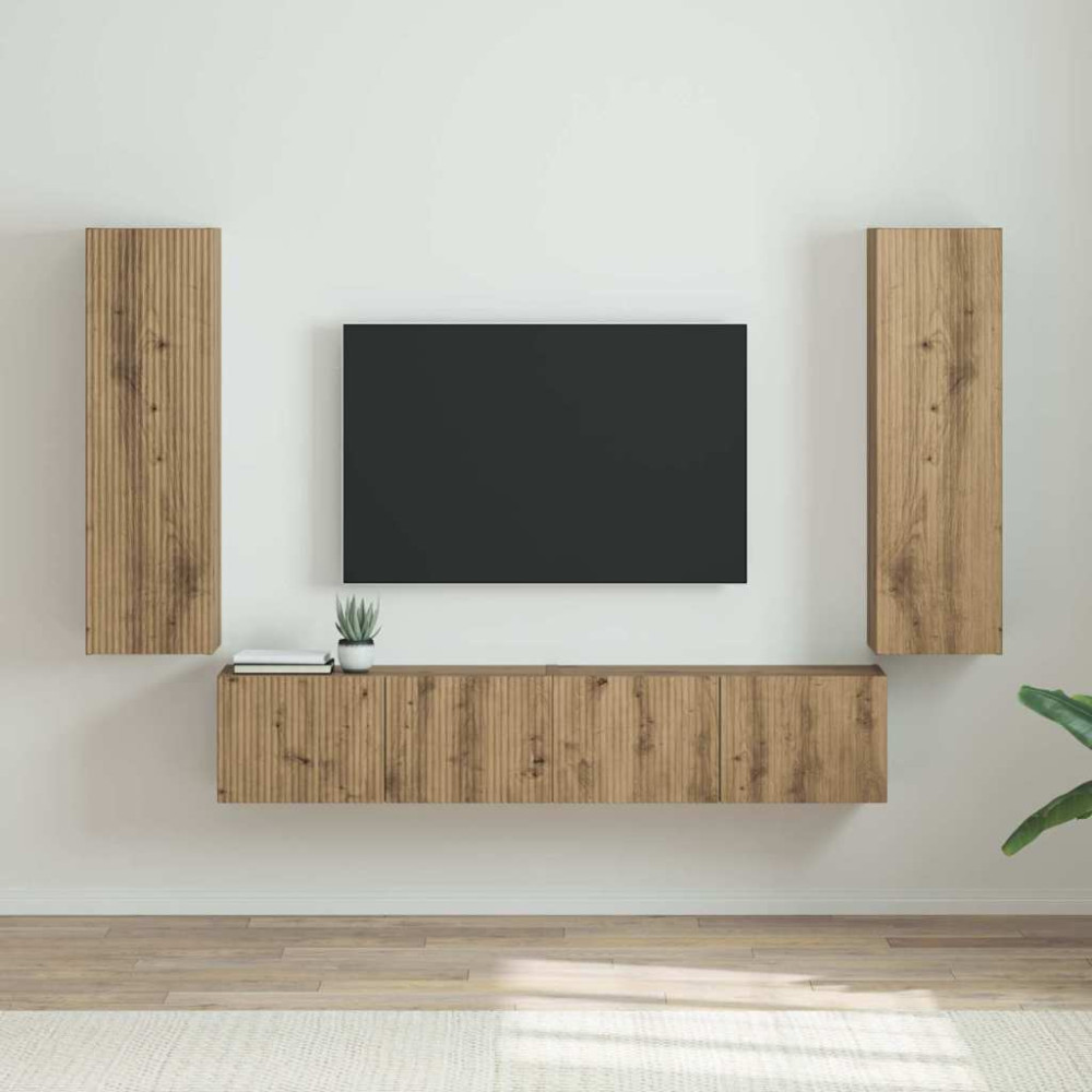 Produktbild för TV Vägghylla 2 pcs Artisan Ek Konstruerat trä