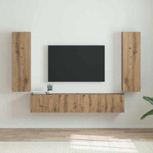 vidaXL TV Vägghylla 2 pcs Artisan Ek Konstruerat trä