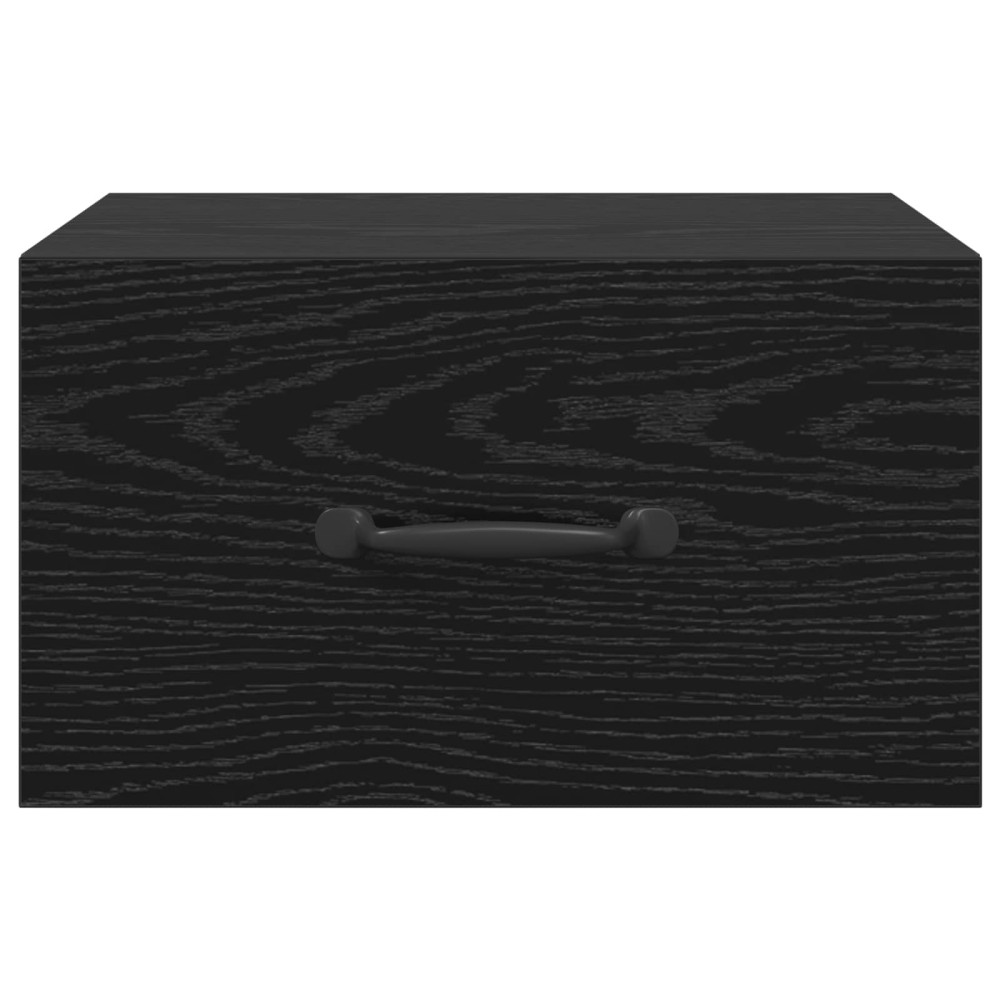 Produktbild för Nattduksbord med låda Svart Ek 35 x 35 x 20 cm Konstruerat trä