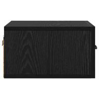 Produktbild för Nattduksbord med låda Svart Ek 35 x 35 x 20 cm Konstruerat trä