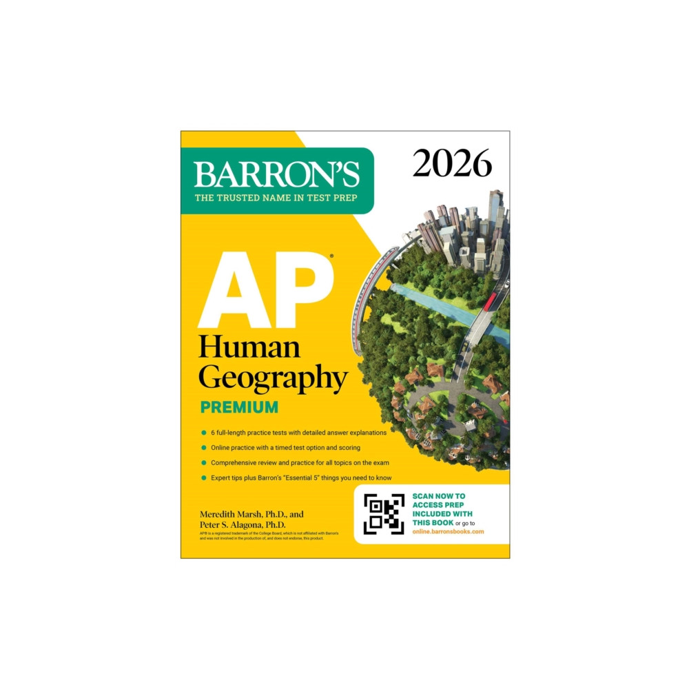 Produktbild för AP Human Geography Premium, 2026: Prep Book with 6 Practice Tests+ Comprehensive Review + Online Practice (häftad, eng)