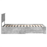 Produktbild för Sängram Betong Grå och Silver 75 x 190 cm Konstruerat trä
