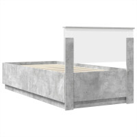 Produktbild för Sängram Betong Grå och Silver 75 x 190 cm Konstruerat trä