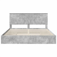 Produktbild för Förvaringssäng med låda Betonggrå 200 x 200 cm Konstruerat trä