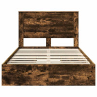 Produktbild för Förvaringssäng med låda Rökt ek 135 x 190 cm Konstruerat trä