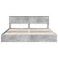 Produktbild för Förvaringssäng med låda Betonggrå 200 x 200 cm Konstruerat trä