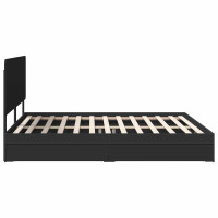 Produktbild för Förvaringssäng med låda Svart 200 x 200 cm Konstruerat trä