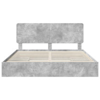 Produktbild för Förvaringssäng med låda Betonggrå 200 x 200 cm Konstruerat trä