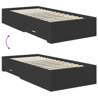 Produktbild för Sängram med huvudgavel Svart 70 x 190 cm Konstruerat trä