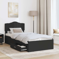 Produktbild för Sängram med huvudgavel Svart 70 x 190 cm Konstruerat trä