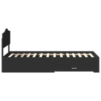 Produktbild för Sängram med huvudgavel Svart 70 x 190 cm Konstruerat trä