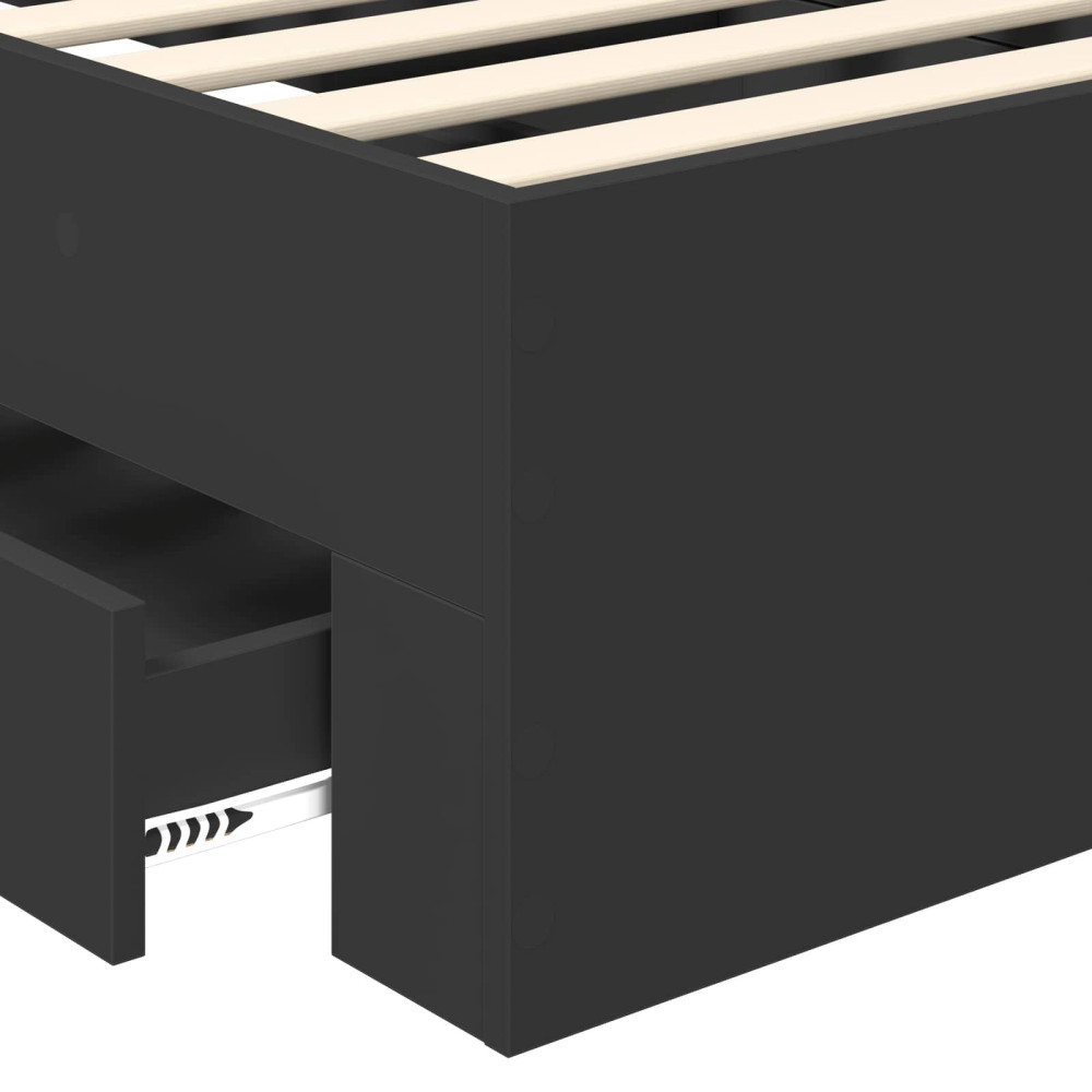Produktbild för Sängram med huvudgavel Svart 70 x 190 cm Konstruerat trä