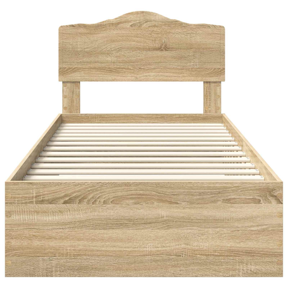 Produktbild för Sängram med huvudgavel Sonoma-ek 70 x 190 cm Konstruerat trä