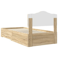 Produktbild för Sängram med huvudgavel Sonoma-ek 70 x 190 cm Konstruerat trä