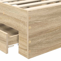 Produktbild för Sängram med huvudgavel Sonoma-ek 70 x 190 cm Konstruerat trä